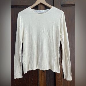 Cream Valerie Steven’s silk sweater